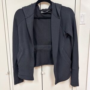 ATHLETA clarity cinch black cardigan sweatshirt hooded - women's size XXS